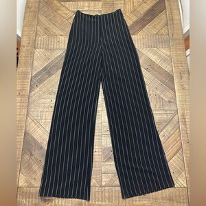 Chic Black Striped Wide Leg Pants